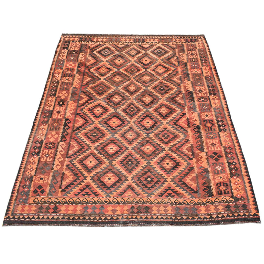 Afghan Maimana Kilim Rug 8'2" x 11'2" Flat-Weave