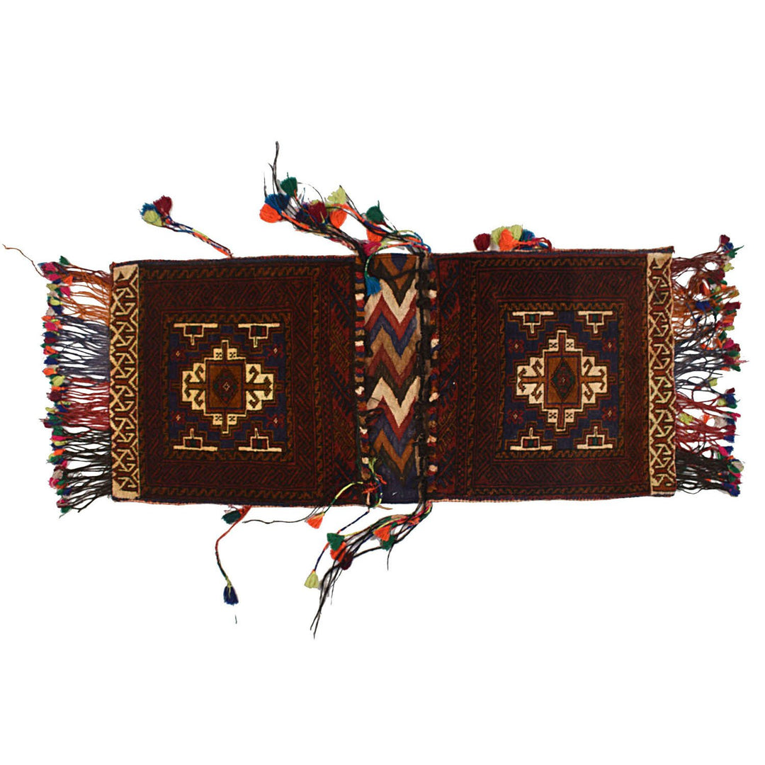Afghan Saddle Bag Rug 1'7" x 3'9" Hand-Knotted