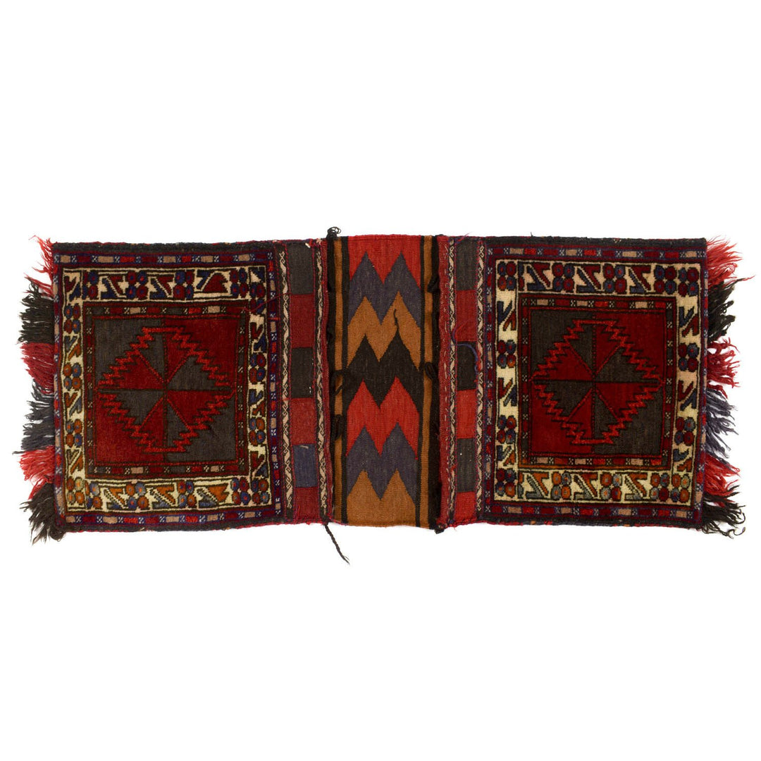 Afghan Saddle Bag Rug 1'6" x 3'8" Hand-Knotted