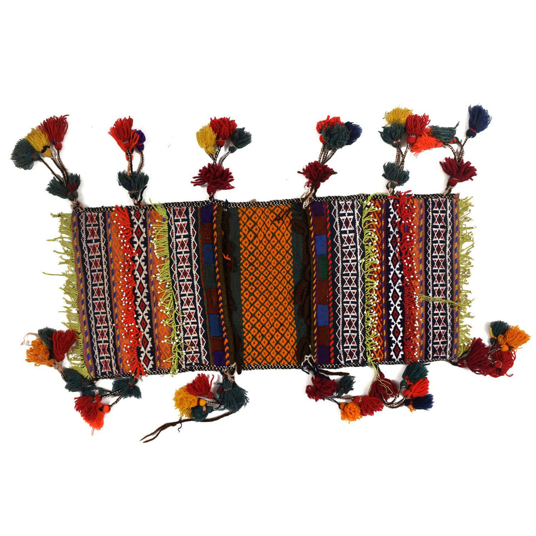 Afghan Saddle Bag Rug 1' x 2'3" Hand-Knotted