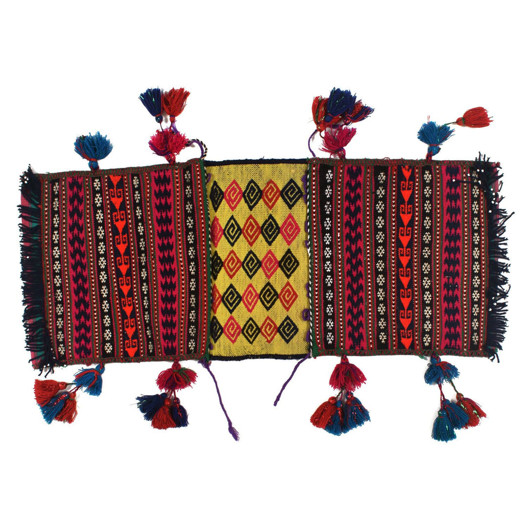 Afghan Saddle Bag Rug 1' x 2'4" Hand-Knotted