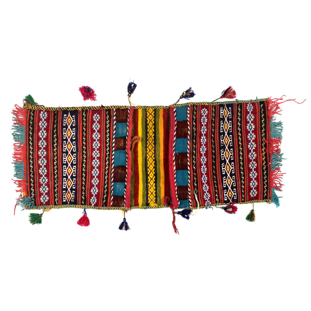 Afghan Saddle Bag Rug 1' x 2'4" Hand-Knotted