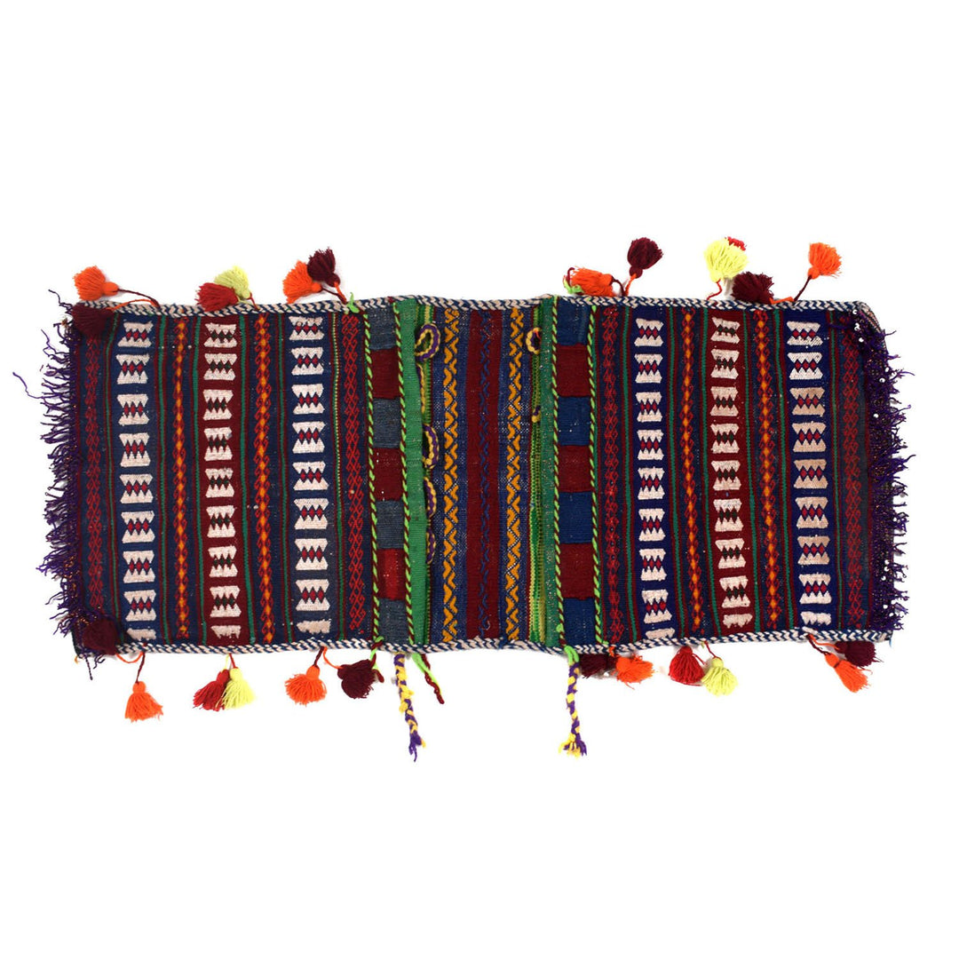Afghan Saddle Bag Rug 1'1" x 2'6" Hand-Knotted