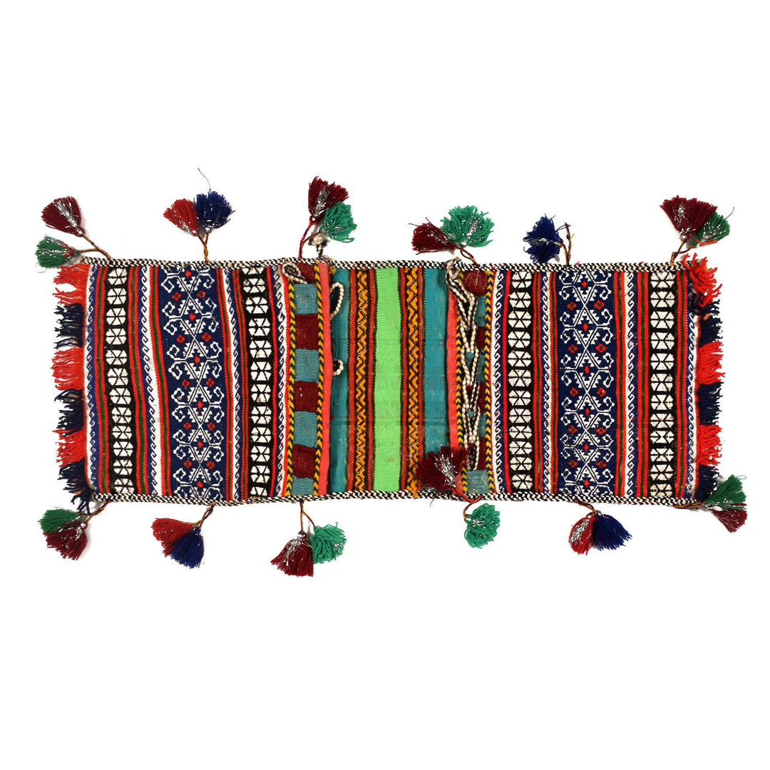 Afghan Saddle Bag Rug 0'9" x 2'4" Hand-Knotted