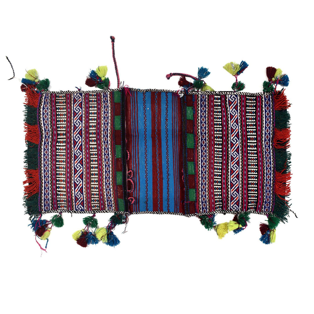 Afghan Saddle Bag Rug 1'2" x 2'6" Hand-Knotted