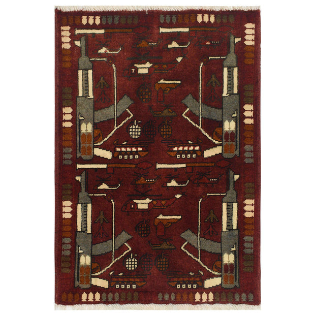 Afghan War Rug 2' x 2'8" - No. AL53548