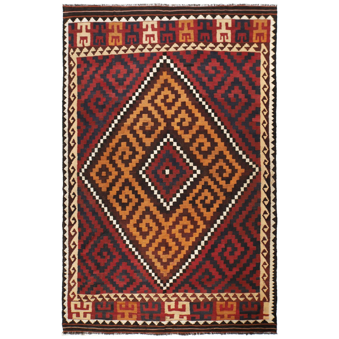 Afghan Maimana Kilim Rug 6'3" x 10' Flat-Weave