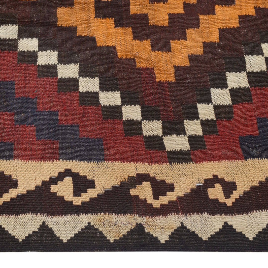 Afghan Maimana Kilim Rug 6'3" x 10' Flat-Weave detail