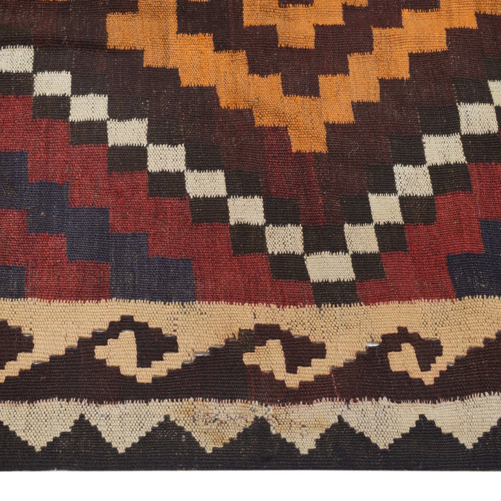 Afghan Maimana Kilim Rug 6'3" x 10' Flat-Weave detail