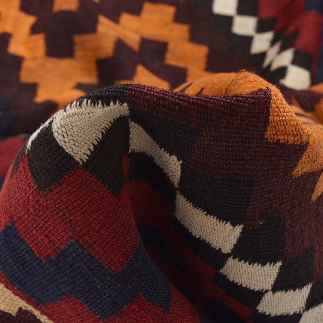 Afghan Maimana Kilim Rug 6'3" x 10' Flat-Weave field