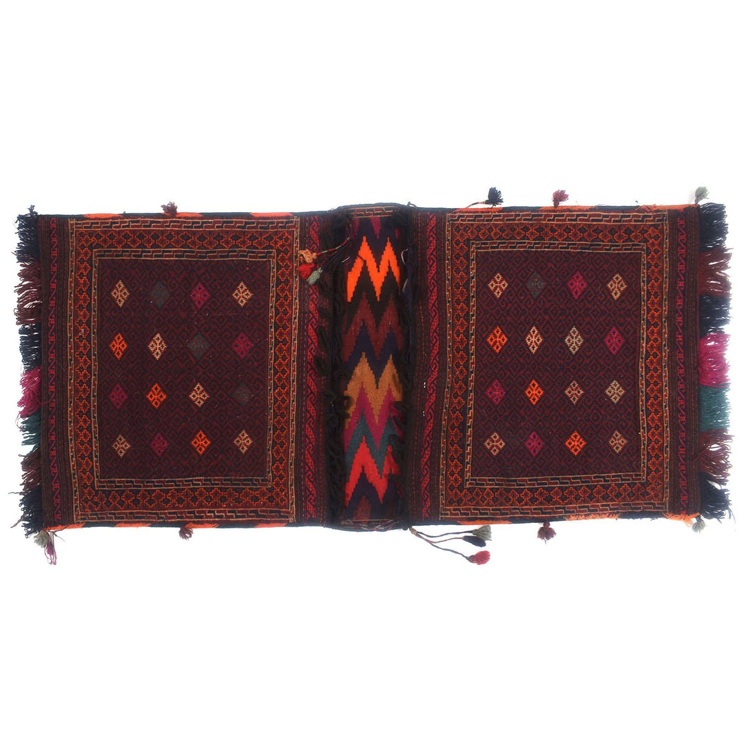 Afghan Saddle Bag Rug 2'3" x 5' Hand-Knotted
