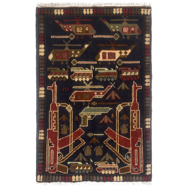 Afghan War Rug 2' x 2'9" - No. AL69358