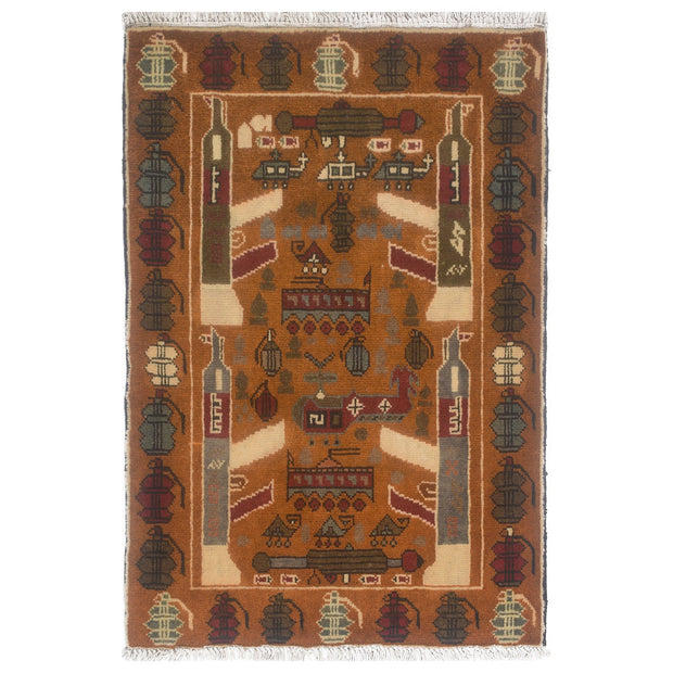 Afghan War Rug 1'9" x 2'8" - No. AL84987