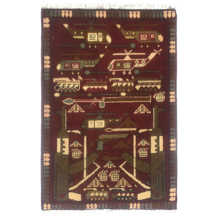 Afghan War Rug 2' x 2'8" - No. AL94308