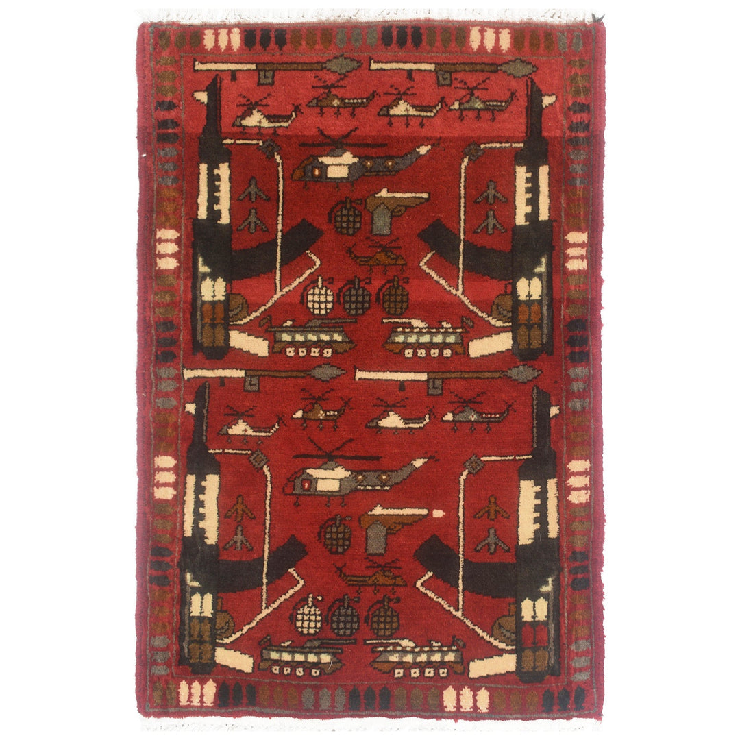 Afghan War Rug 1'9" x 3'1" - No. AL22071