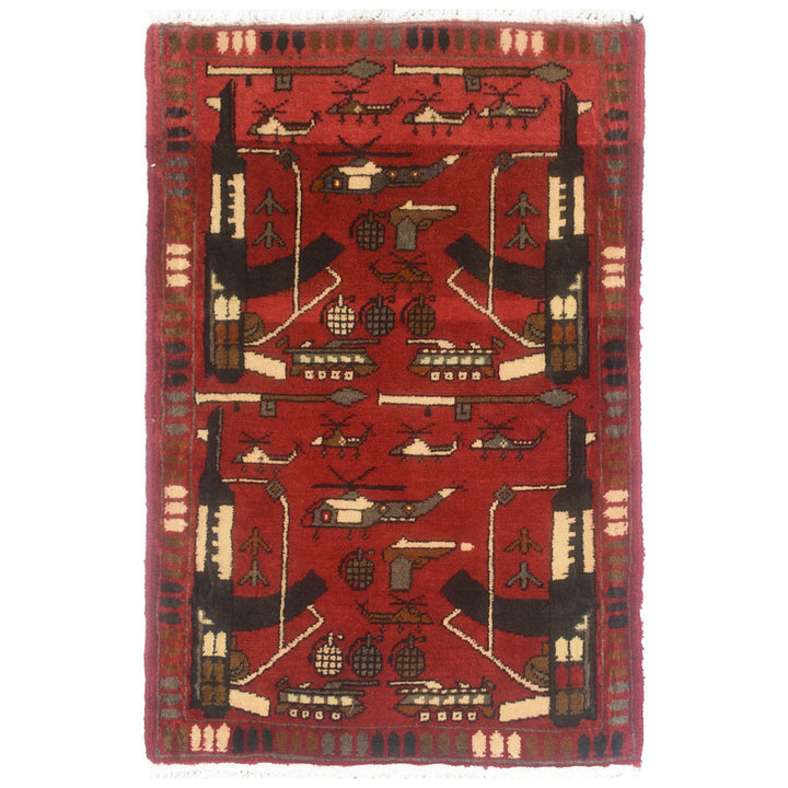 Afghan War Rug 1'9" x 3'1" - No. AL22071