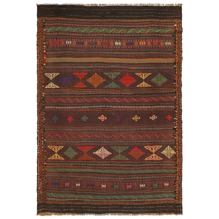 Afghan Laghari Kilim Rug 4'3" x 6'6" Flat-Weave