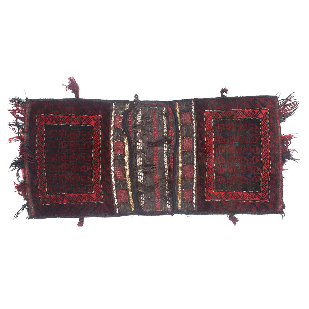Afghan Saddle Bag Rug 1'9" x 4'5" Hand-Knotted