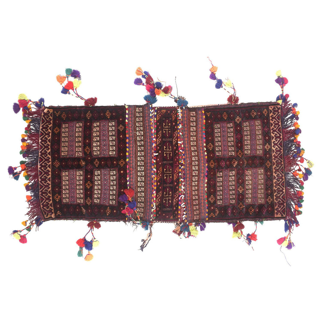 Afghan Saddle Bag Rug 1'7" x 3'8" Hand-Knotted