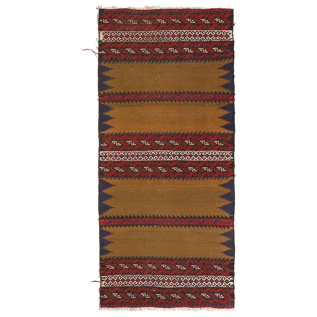 Afghan Sufra Kilim Rug 2' x 4'6" Flat-Weave