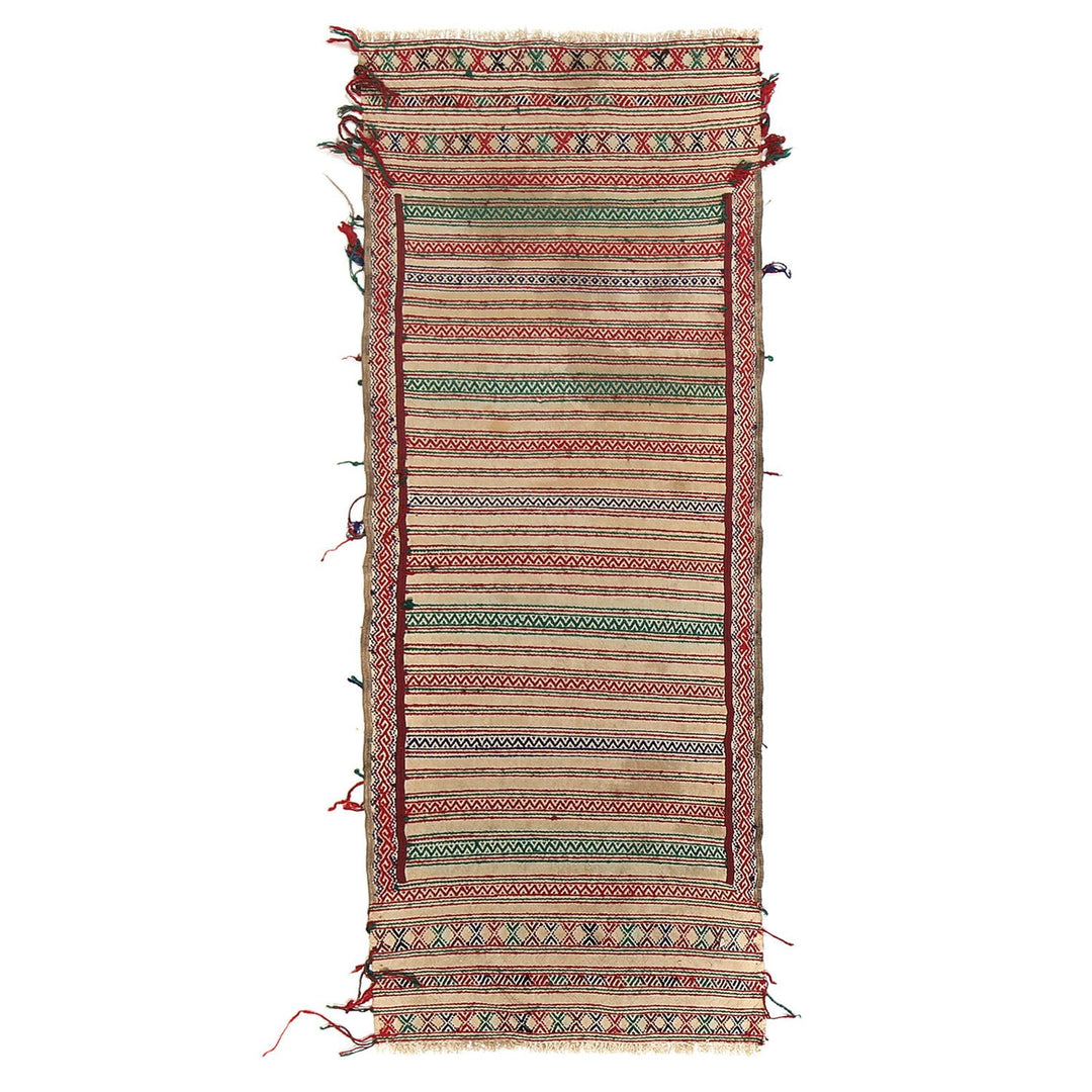 Afghan Sufra Kilim Rug 1'8" x 5'1" Flat-Weave