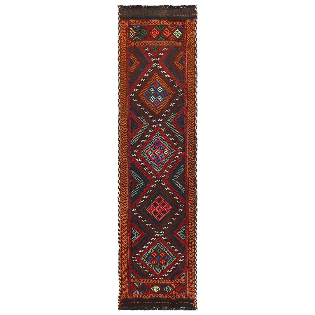 Afghan Suzuni Kilim Rug 2' x 8'4" Flat-Weave