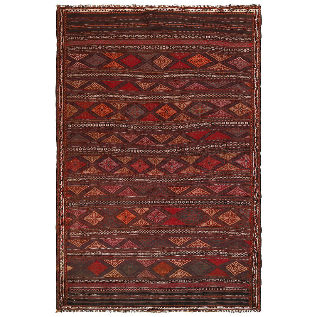 Afghan Laghari Kilim Rug 5' x 7'9" Flat-Weave