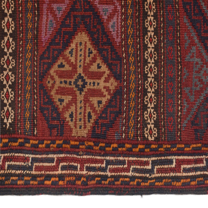 Afghan Laghari Kilim Rug 5' x 7'9" Flat-Weave detail
