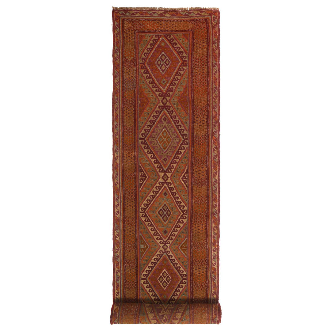Afghan Mashwani Rug 2' 7" x 12' 7" Hand-Knotted