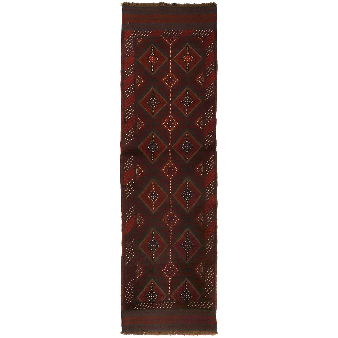 Afghan Mashwani Rug 2' x 7'6" Hand-Knotted