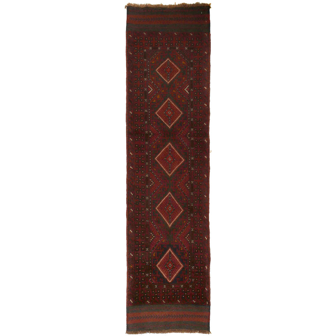 Afghan Mashwani Rug 2' x 8'3" Hand-Knotted