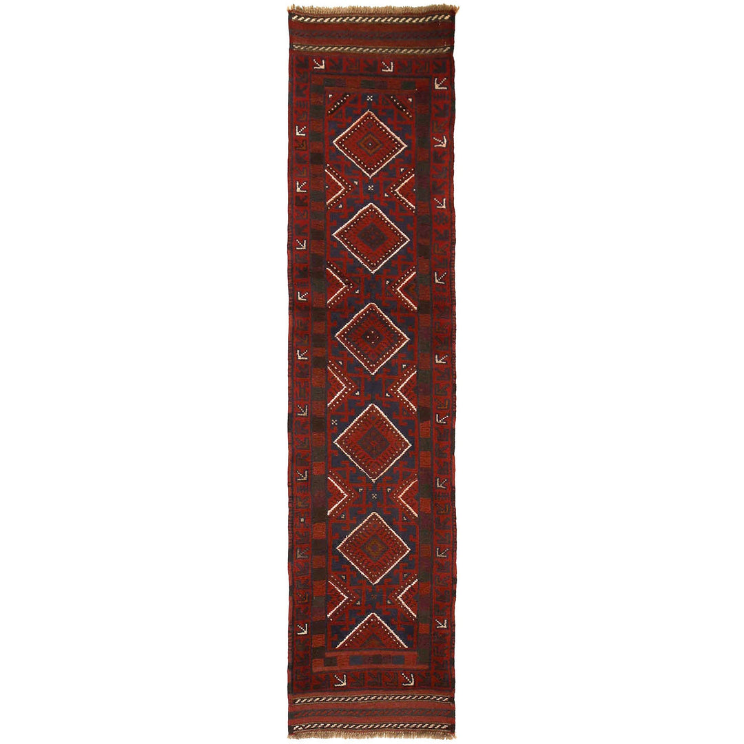 Afghan Mashwani Rug 1'9" x 8'5" Hand-Knotted