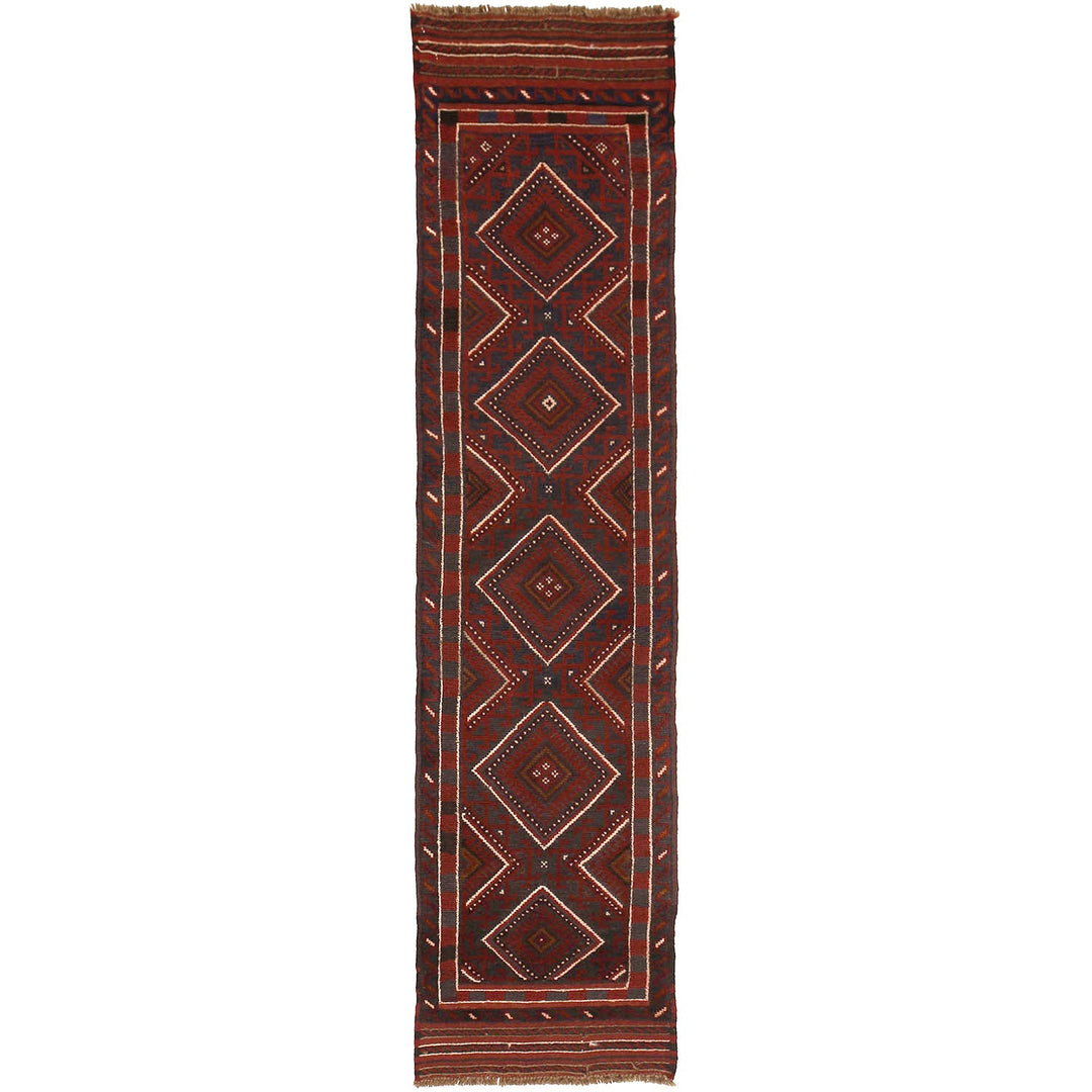 Afghan Mashwani Rug 1'8" x 8'7" Hand-Knotted
