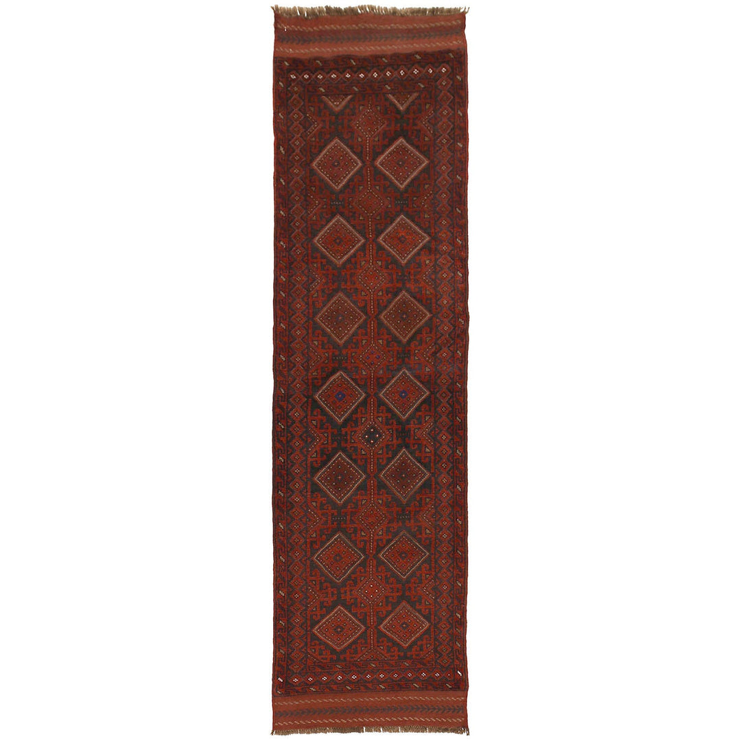 Afghan Mashwani Rug 2' x 8'6" Hand-Knotted