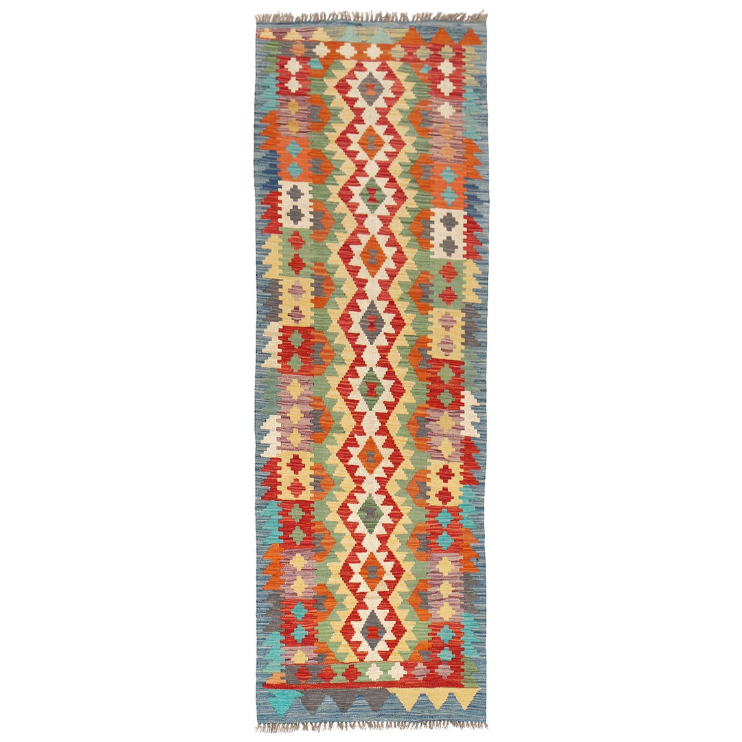 Afghan Kilim Rug 2'5" x 7'9" Flat-Weave
