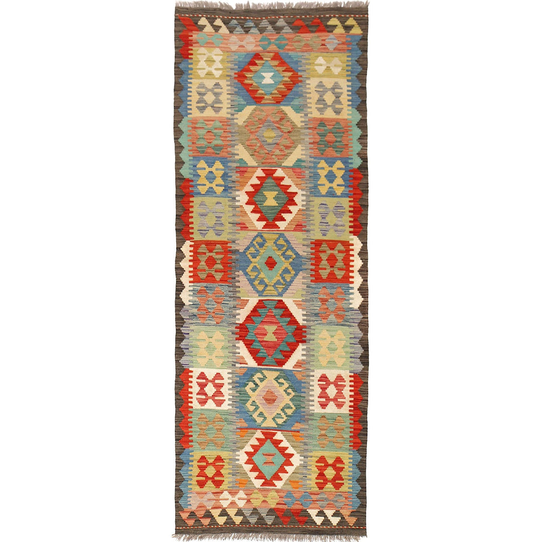 Afghan Kilim Rug 2'8" x 8' Flat-Weave