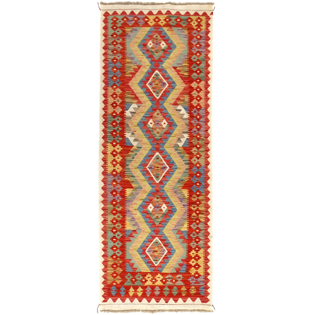 Afghan Kilim Rug 2'7" x 7'7" Flat-Weave