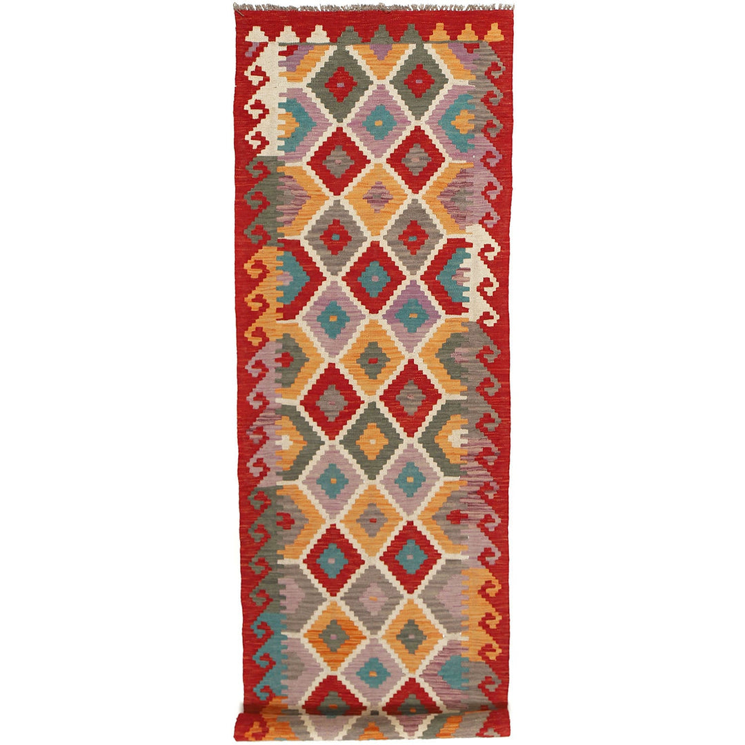 Afghan Kilim Rug 2'6" x 9'5" Flat-Weave
