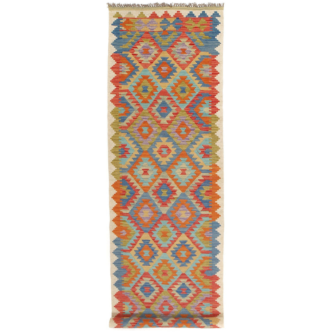 Afghan Kilim Rug 2'5" x 9'5" Flat-Weave