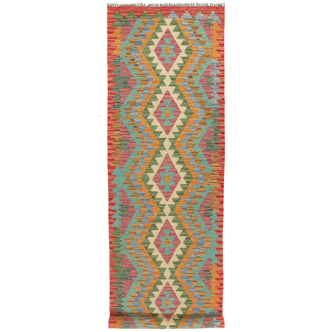 Afghan Kilim Rug 2'7" x 9'7" Flat-Weave