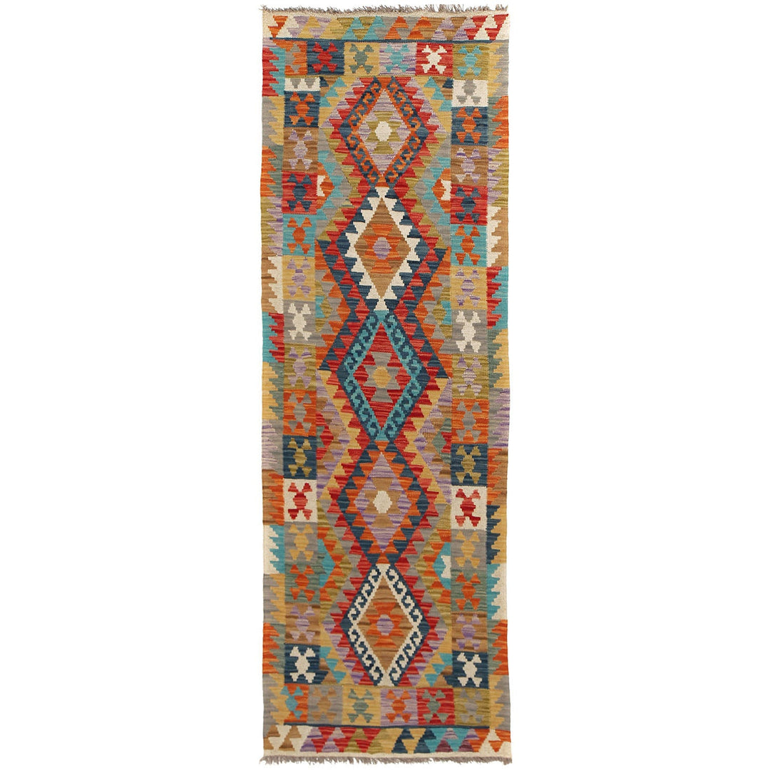 Afghan Kilim Rug 2'4" x 8'2" Flat-Weave