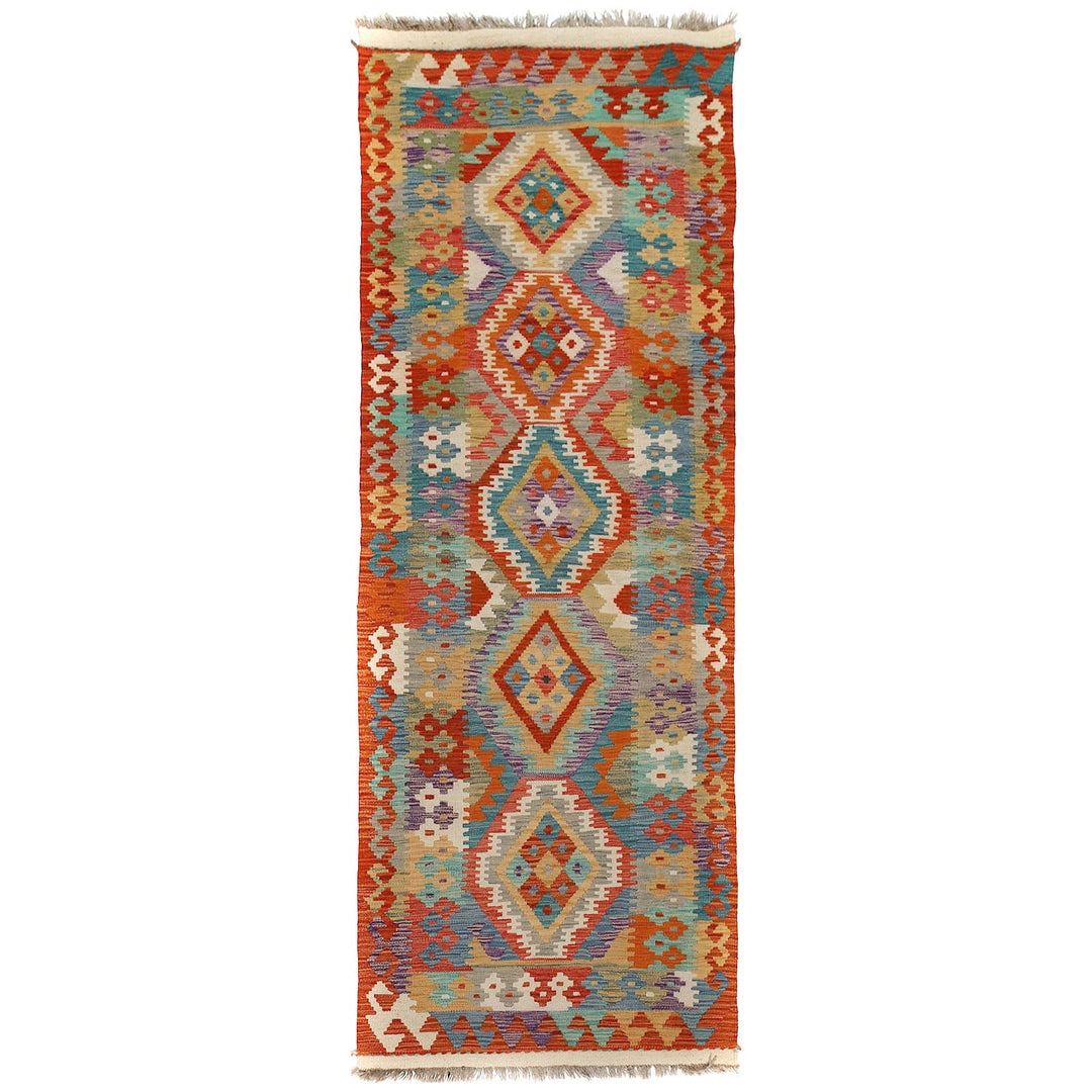 Afghan Kilim Rug 2'7" x 7'9" Flat-Weave