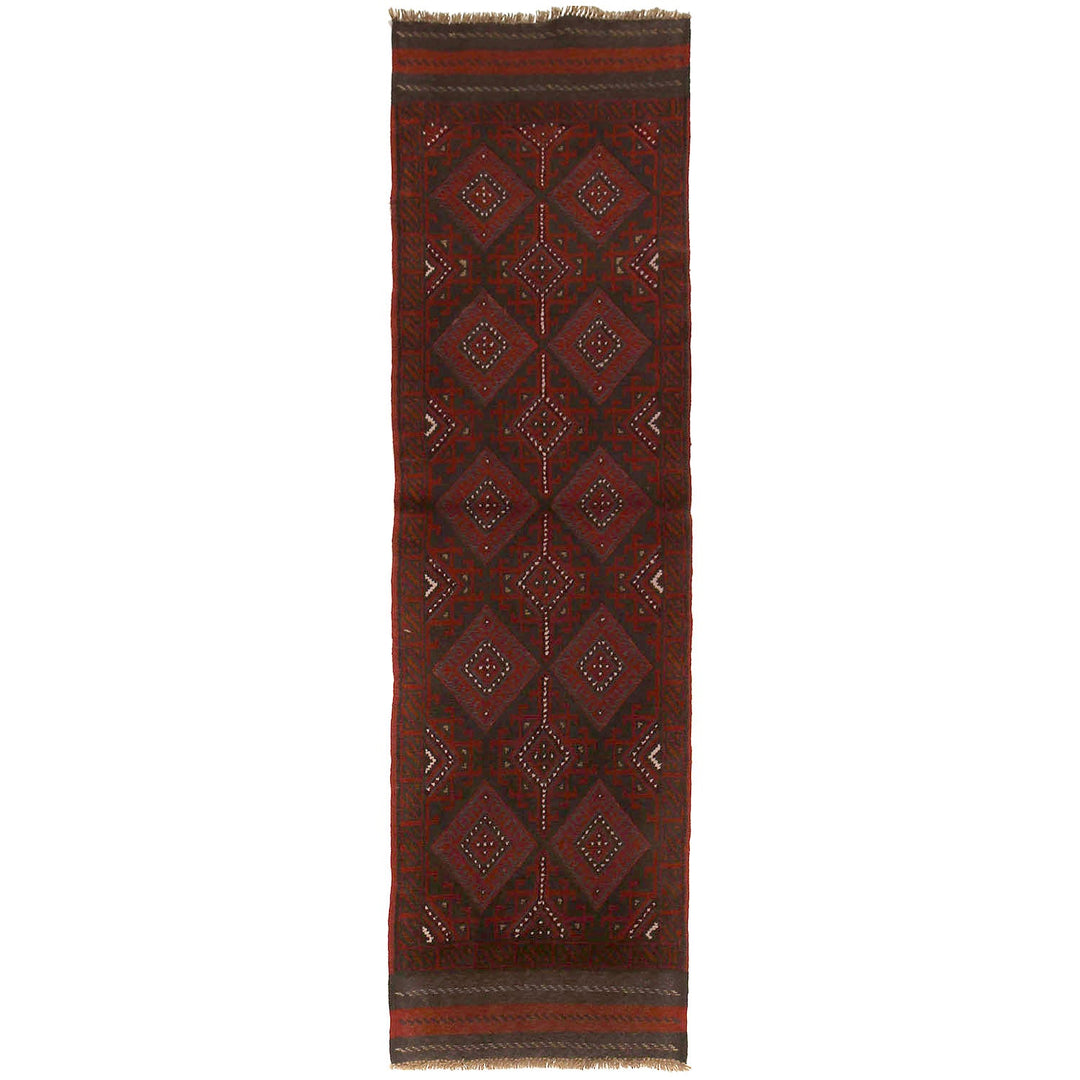 Afghan Mashwani Rug 1'9" x 7'4" Hand-Knotted