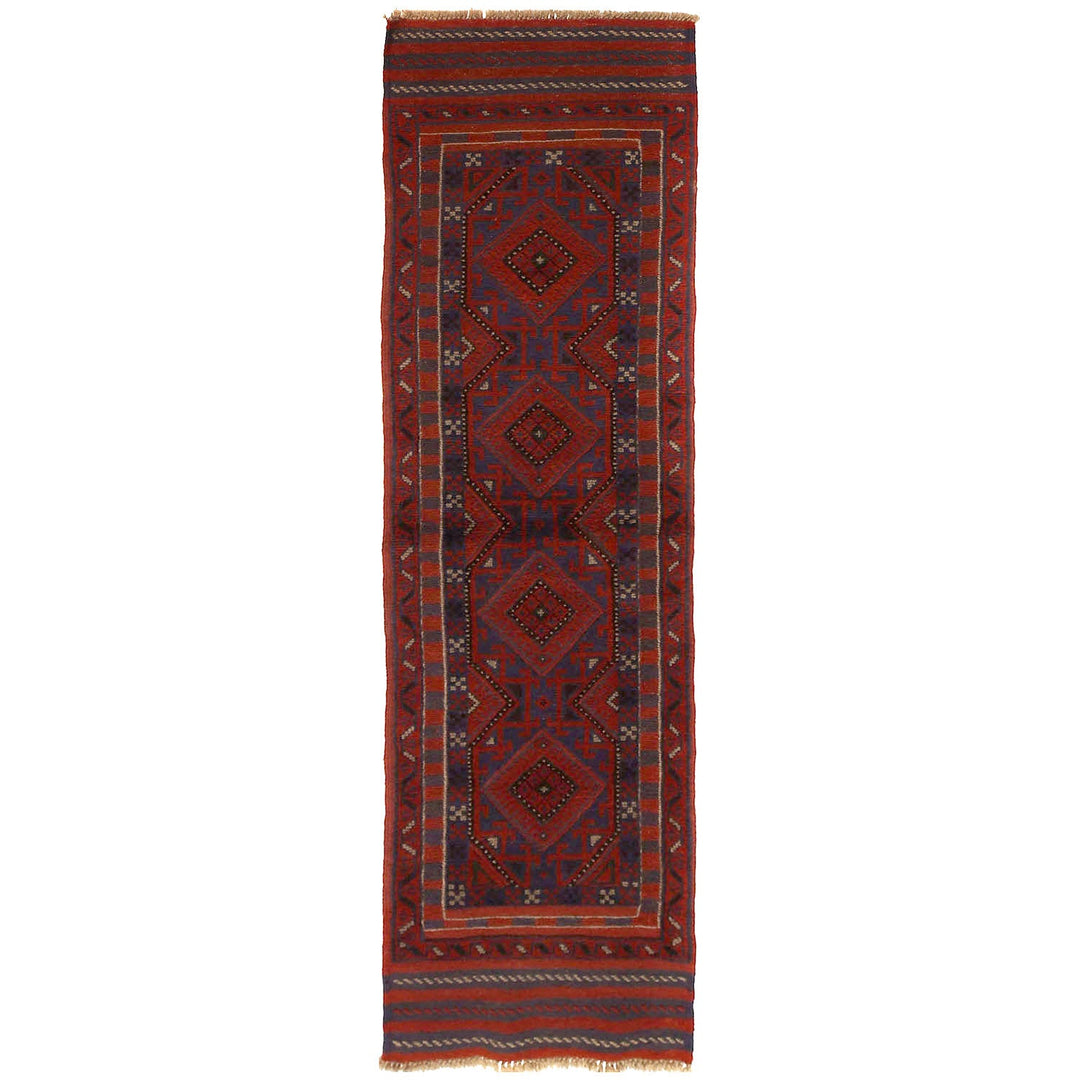 Afghan Mashwani Rug 1'9" x 7'6" Hand-Knotted