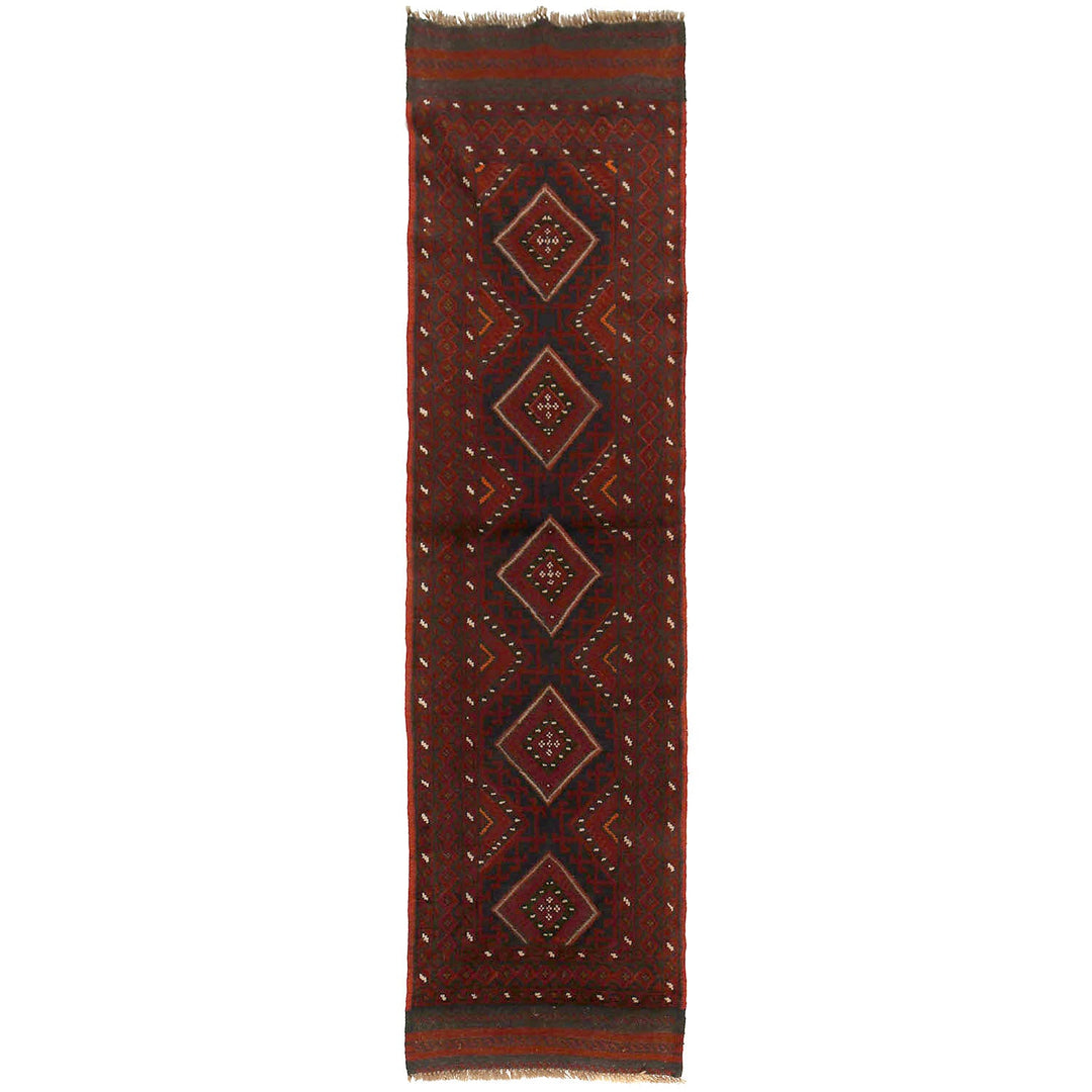 Afghan Mashwani Rug 1'8" x 7'8" Hand-Knotted
