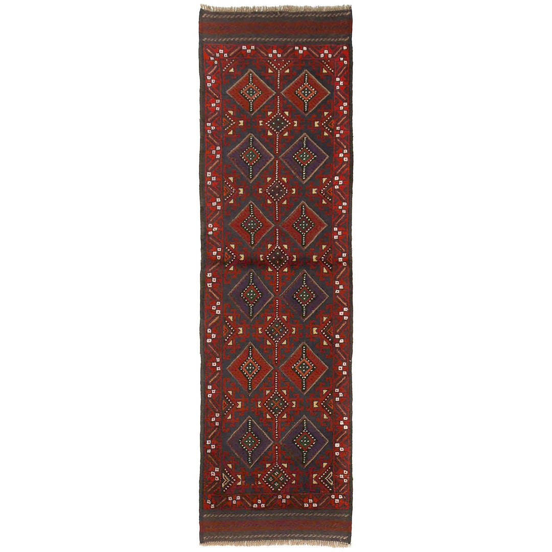 Afghan Mashwani Rug 2' x 7'7" Hand-Knotted