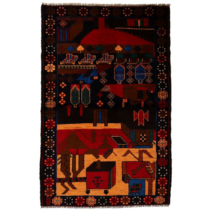 Pictorial Rug 3' 0" x 4' 6" - No. AL66218