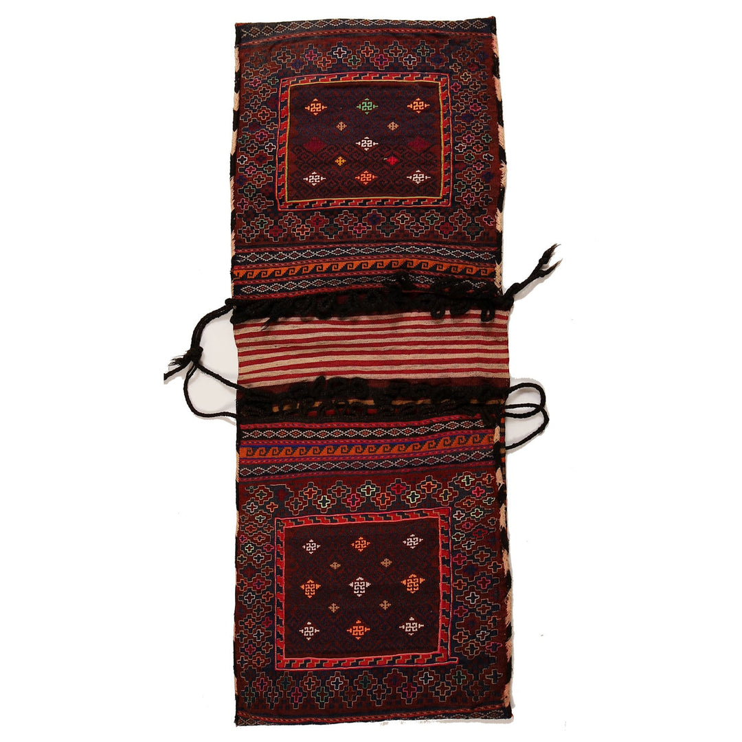 Afghan Saddle Bag Rug 1'9" x 5' Hand-Knotted