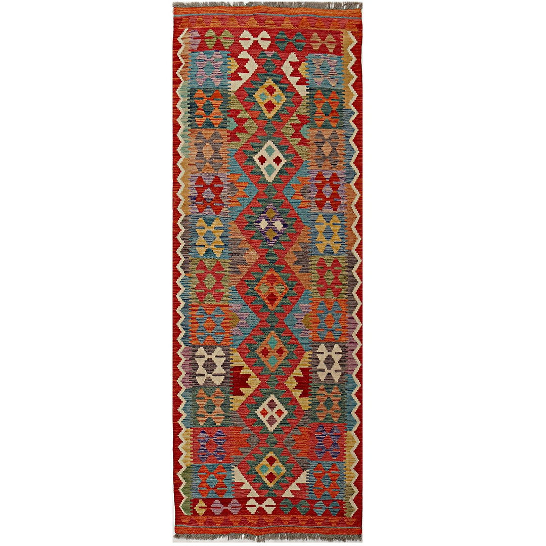 Afghan Kilim Rug 2'7" x 8' Flat-Weave