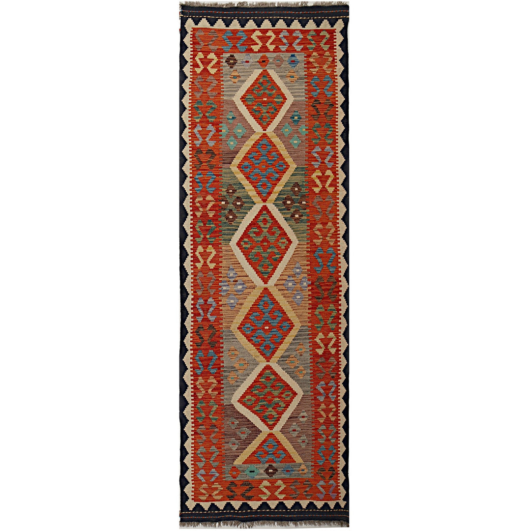 Afghan Kilim Rug 2'6" x 9'7" Flat-Weave
